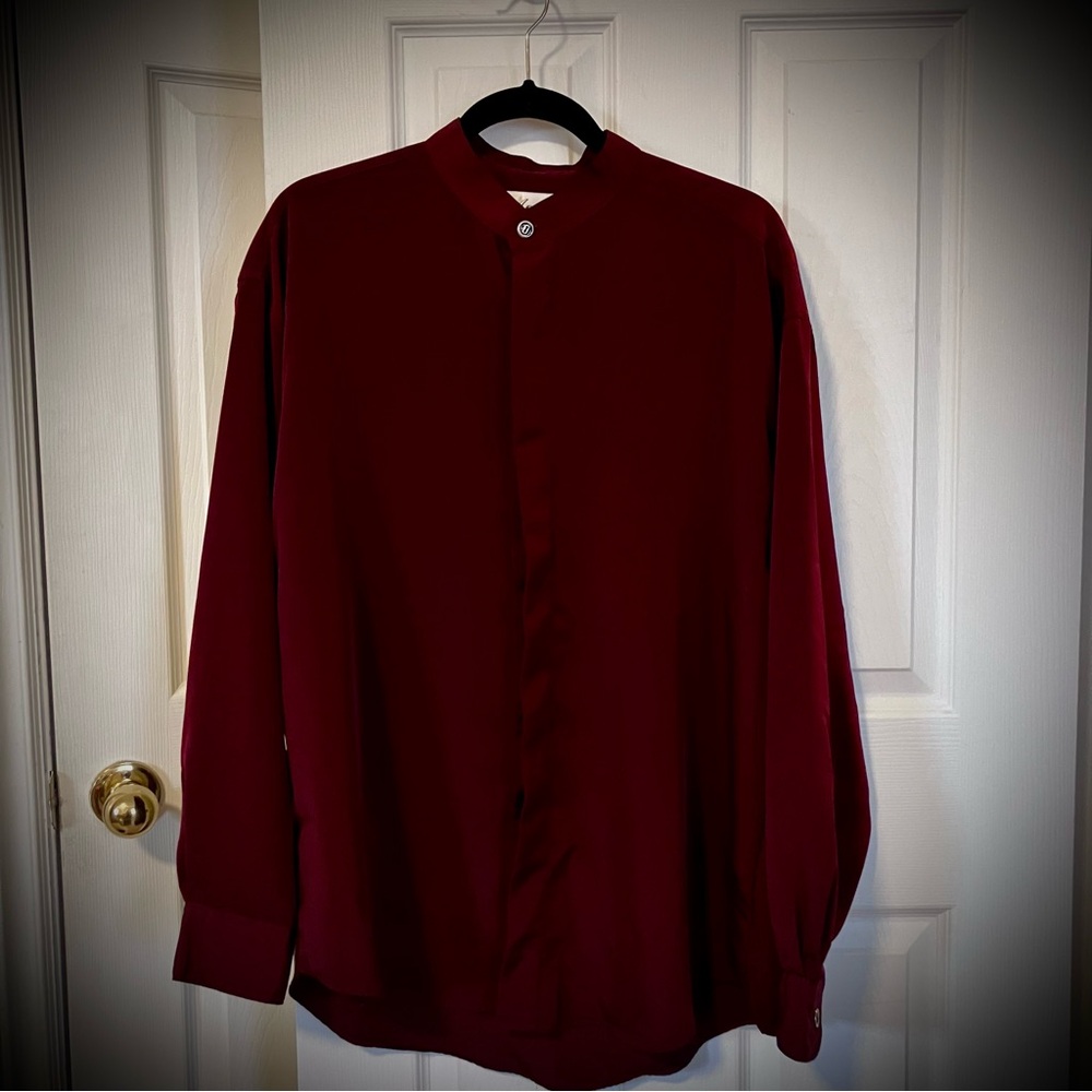 Andros Burgundy Button-Up Shirt Size L